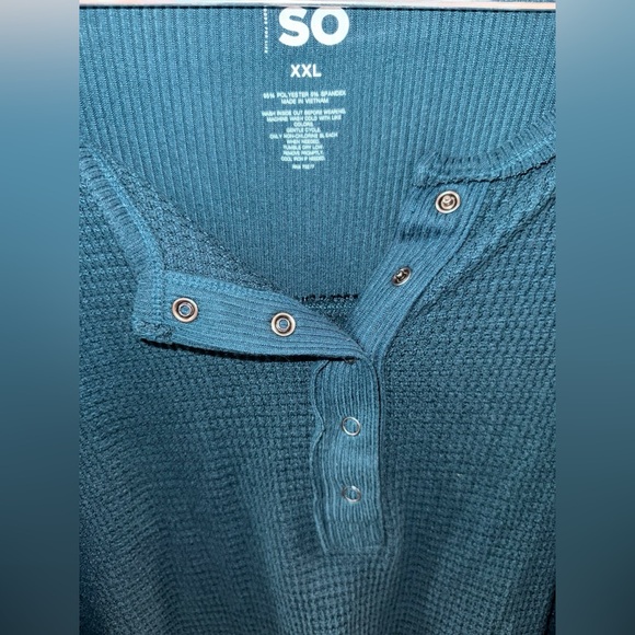 SO Deep Teal Ribbed Button-Up Top - Picture 4 of 5